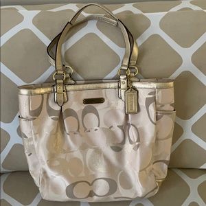 Gold Coach purse with zip closure
